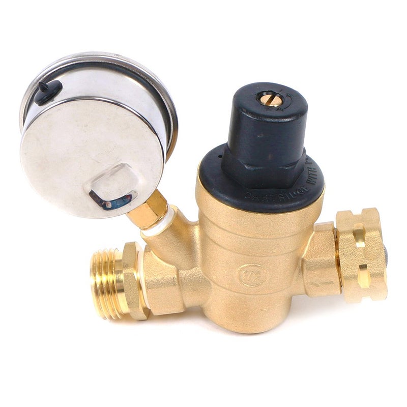 U.S. Solid 3/4" GHT RV Water Pressure Regulator, Adjustable Lead-Free Brass Water Regulator Valve with Gauge & Filter for RV, Camper & Garden Hose - Image 4